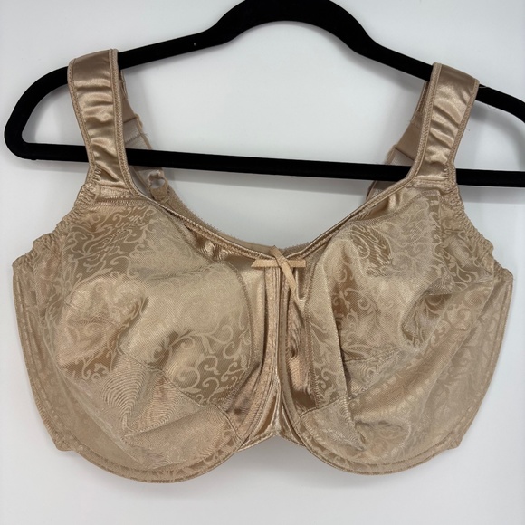Bali Size 42DDD Underwire Minimizer Bra Beige Unlined Back Closure Wide Straps - Picture 1 of 5